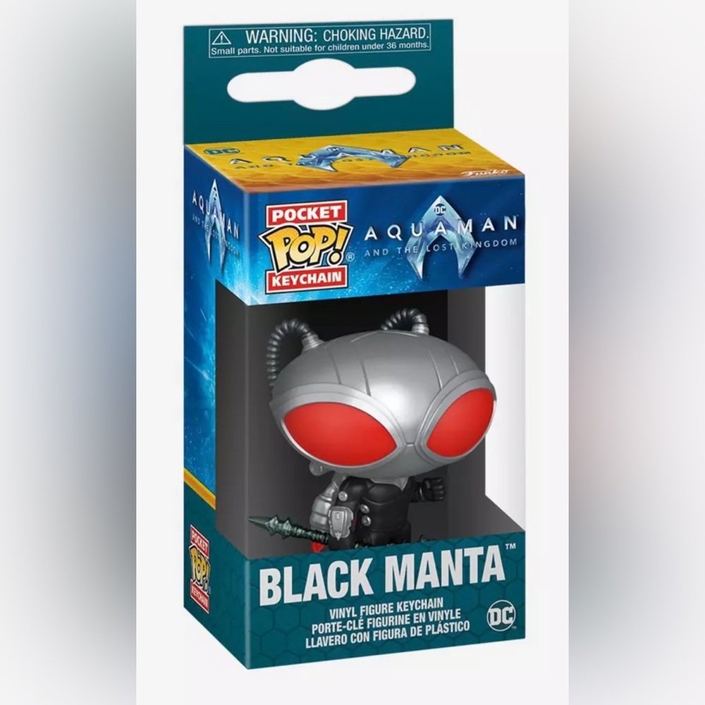 NIB POP POCKET KEYCHAIN Aquaman BLACK MANTA Vinyl Figure DC Comics 1.5”